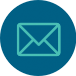 An envelope icon to represent email that links to an online contact form. 