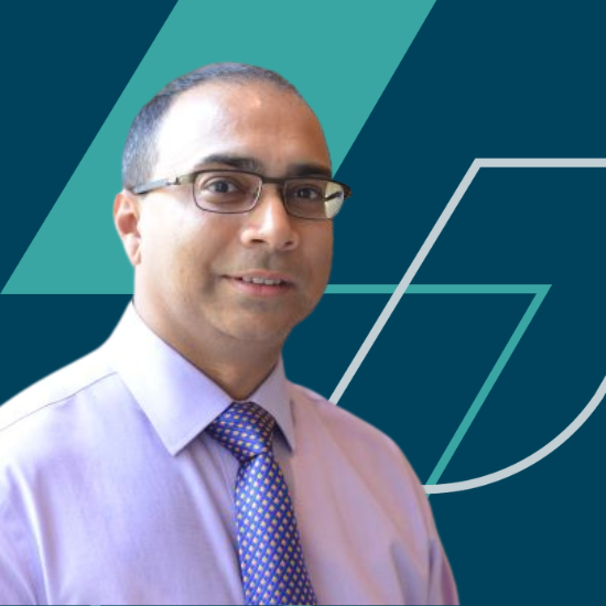 Anand Headshot of Anand Parsan, National Practice Leader for Eckler's new compensation consulting practice. He appears on a a branded background.