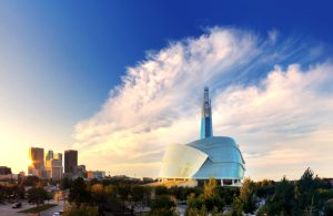 Winnipeg skyline as seen from The Forks.