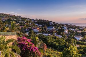 Kingston city in Jamaica sunset